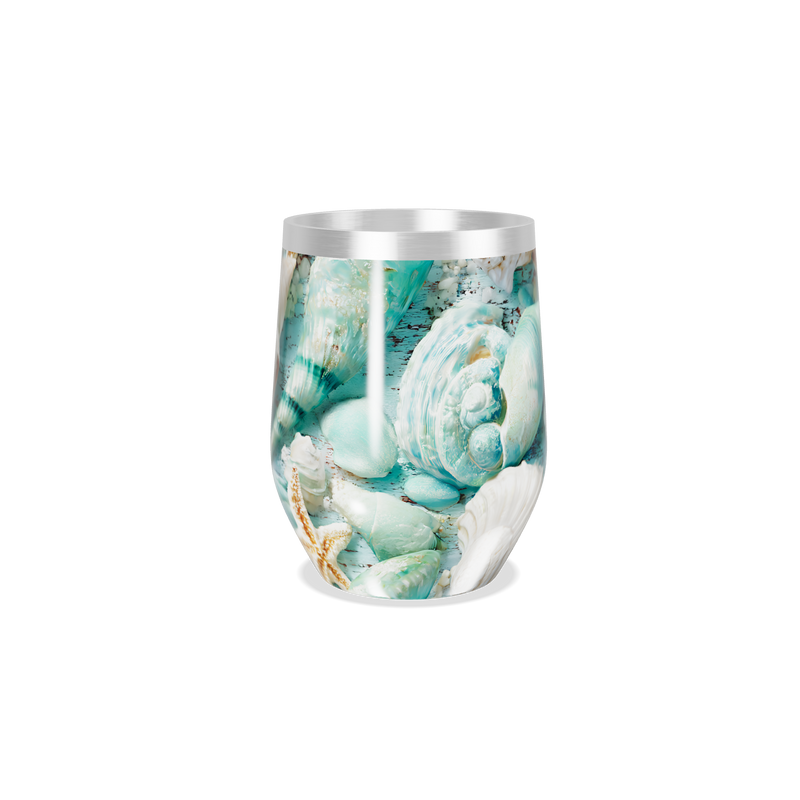 Copo Térmico Slim - Conchas Azul Aço Inox