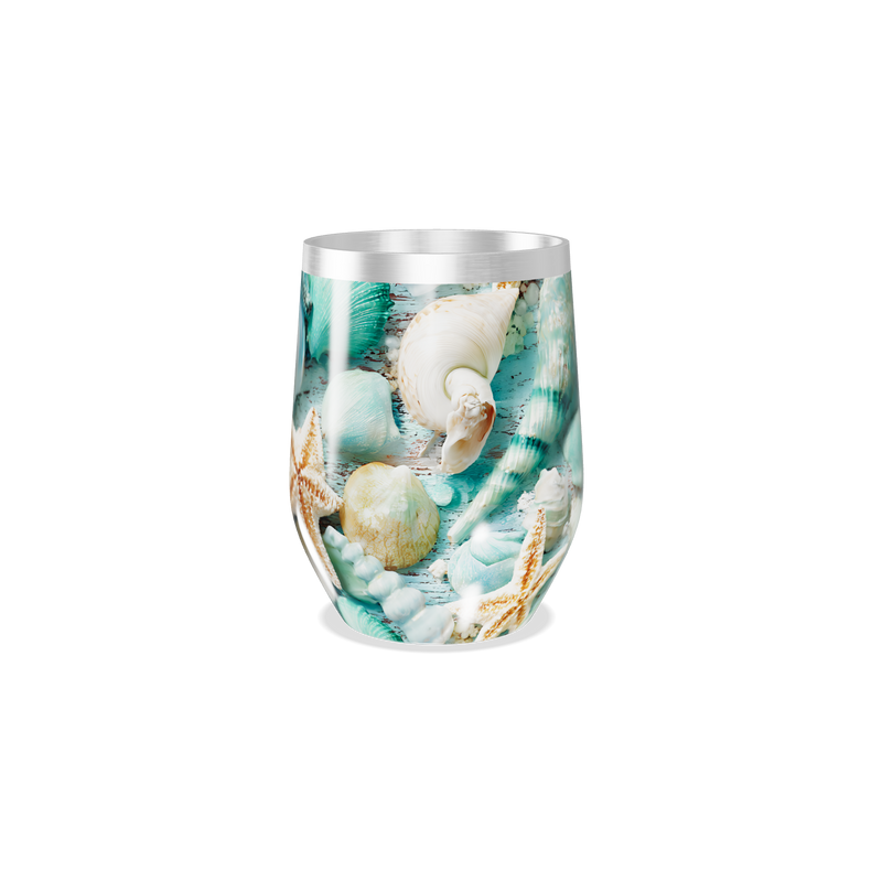 Copo Térmico Slim - Conchas Azul Aço Inox