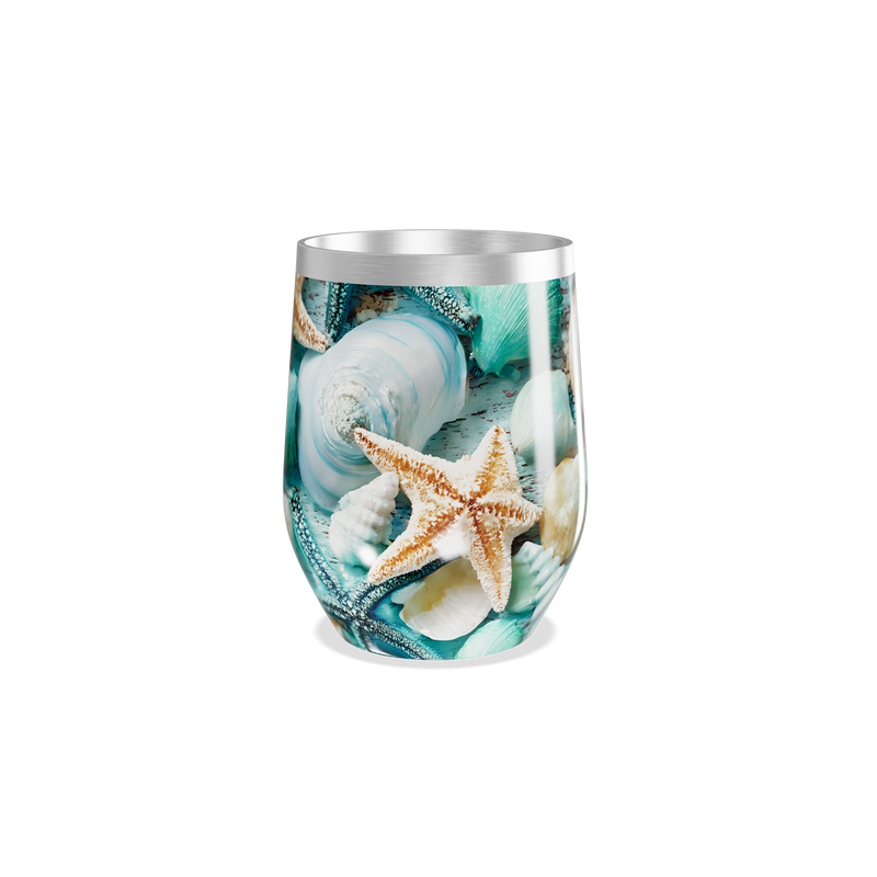 Copo Térmico Slim - Conchas Azul Aço Inox