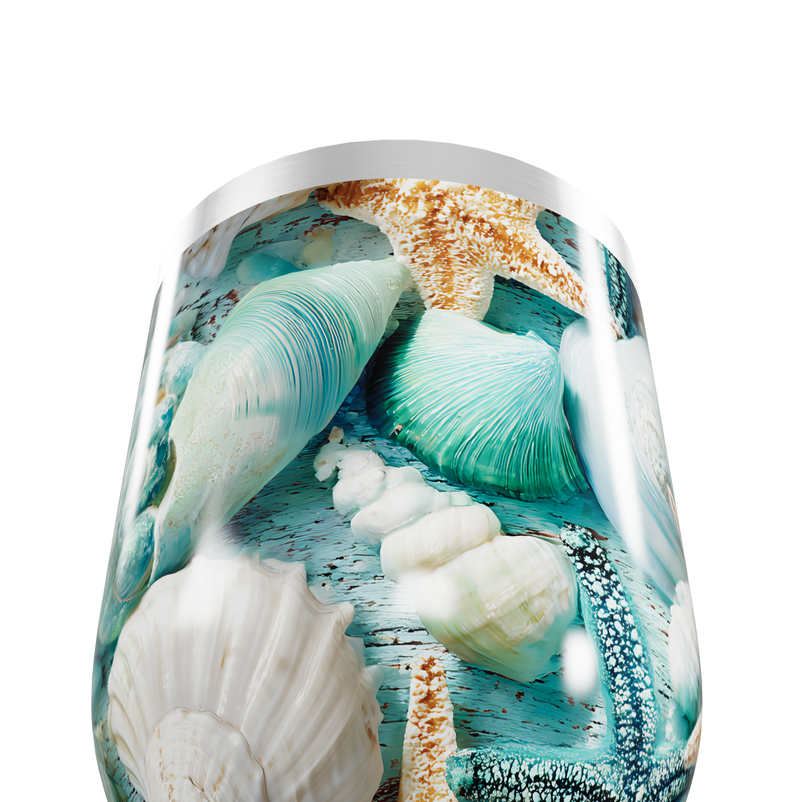 Copo Térmico Slim - Conchas Azul Aço Inox