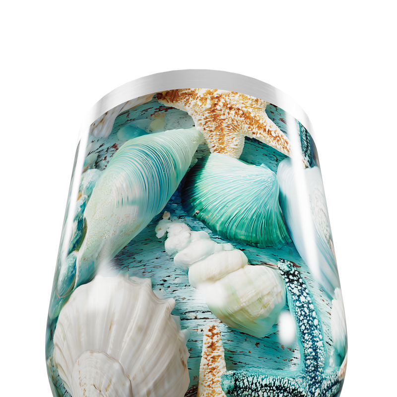 Copo Térmico Slim - Conchas Azul Aço Inox