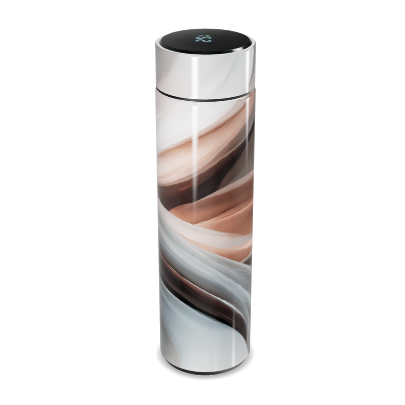 Garrafa Térmica Touch - Marrom e Cinza Metálica