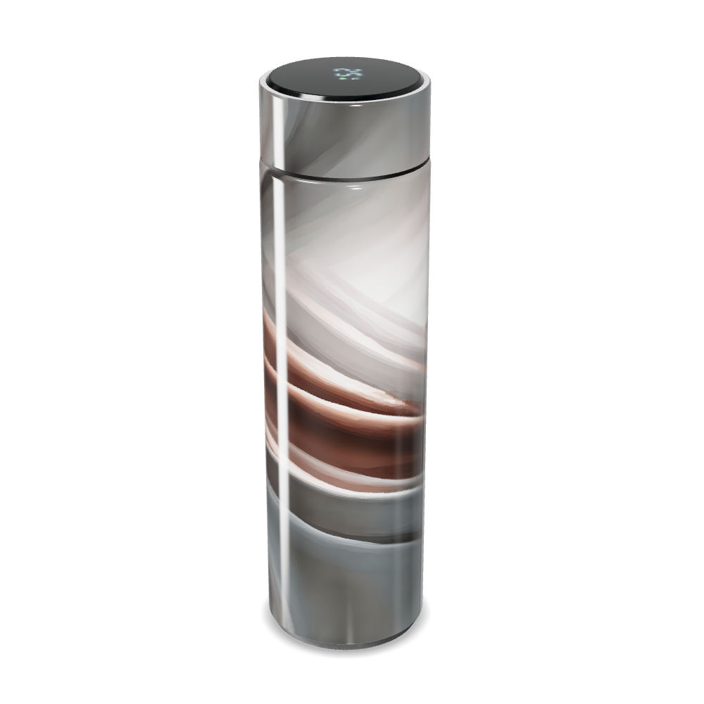 Garrafa Térmica Touch - Marrom e Cinza Metálica