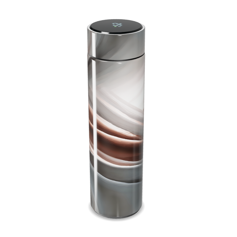 Garrafa Térmica Touch - Marrom e Cinza Metálica