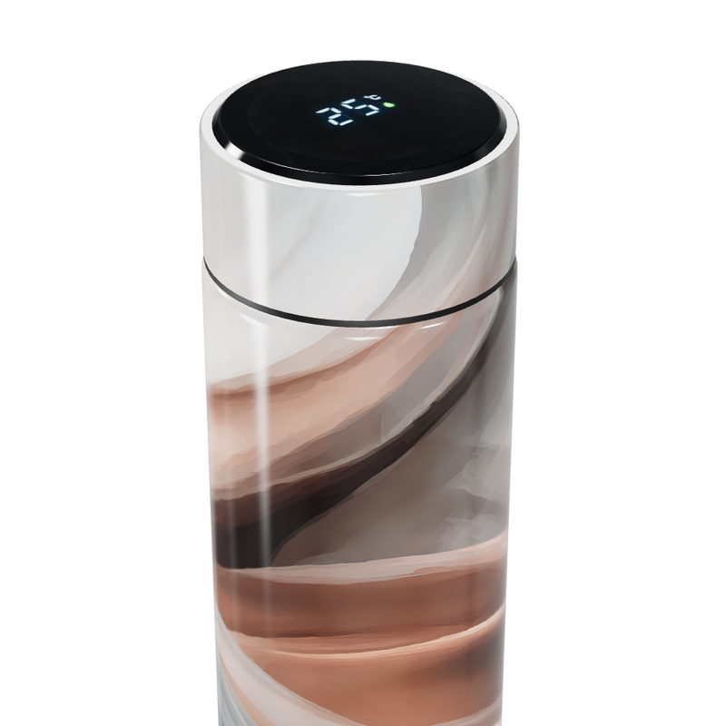 Garrafa Térmica Touch - Marrom e Cinza Metálica