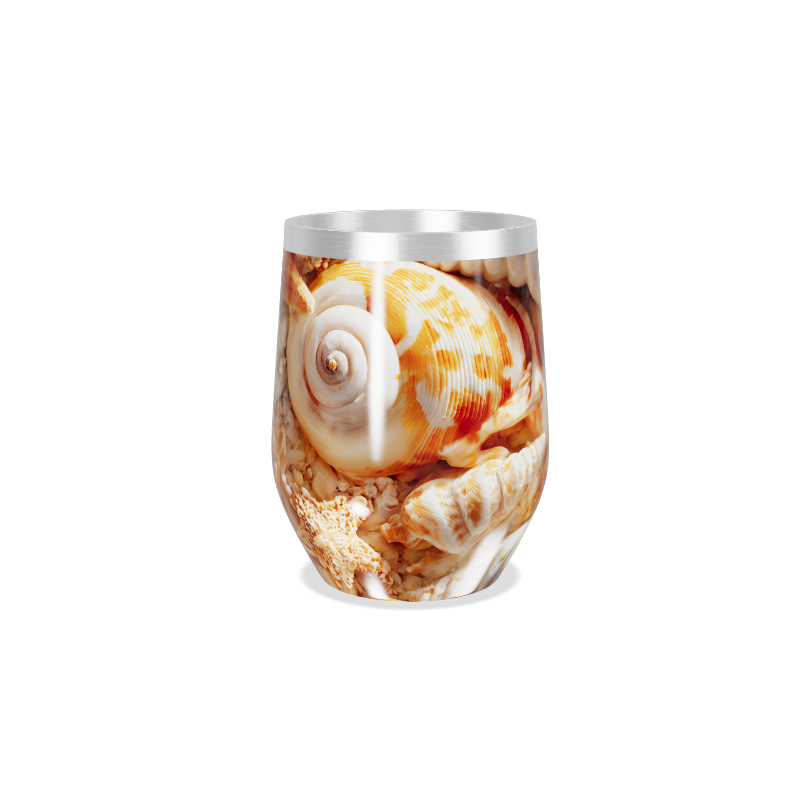 Copo Térmico Slim - Estampa Conchas e Estrela do Mar