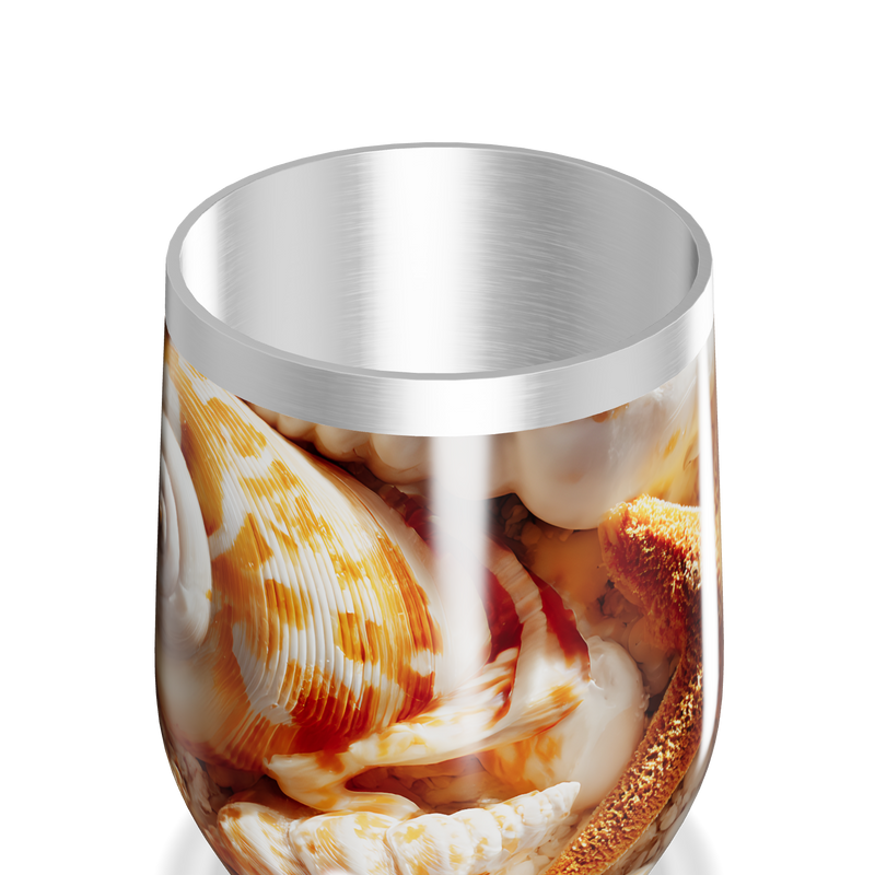 Copo Térmico Slim - Estampa Conchas e Estrela do Mar