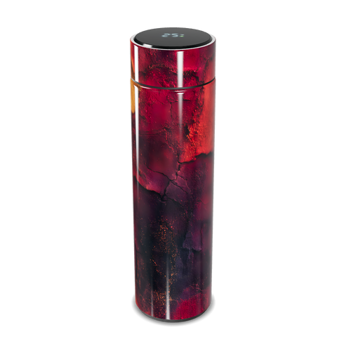 Garrafa Térmica Touch - Vermelha Marmorizada Digital