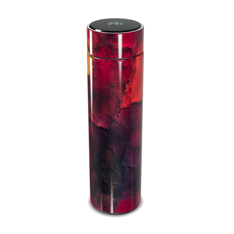 Garrafa Térmica Touch - Vermelha Marmorizada Digital