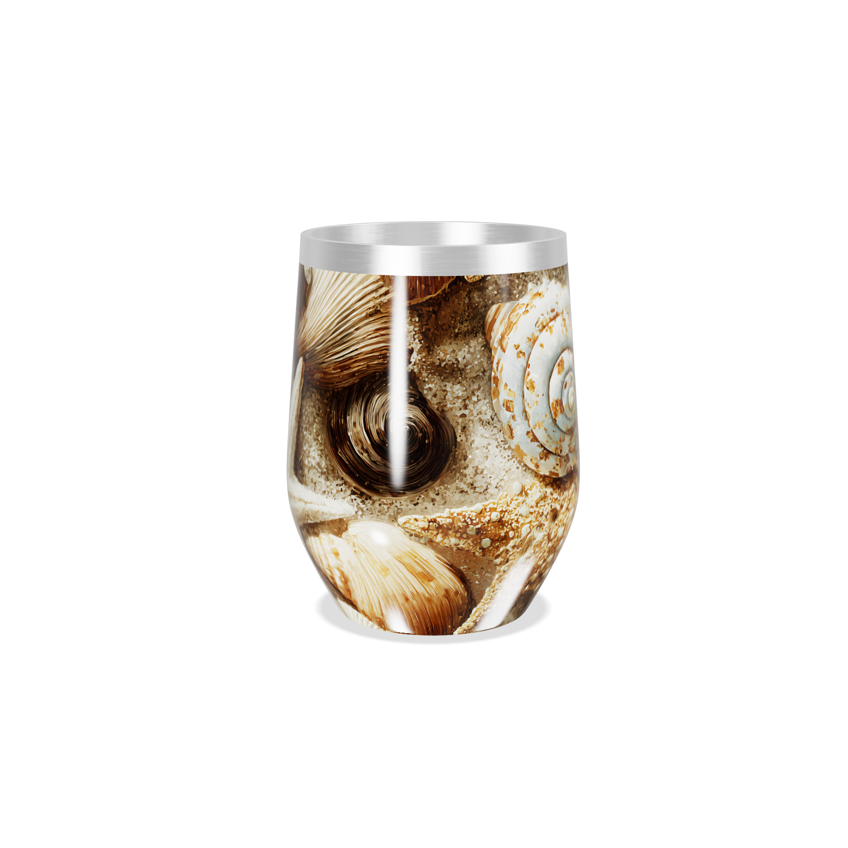 Copo Térmico Slim - Estampa Praia Conchas