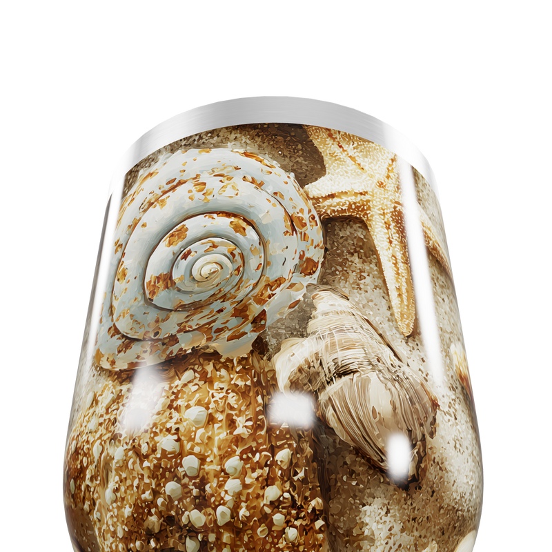 Copo Térmico Slim - Estampa Praia Conchas