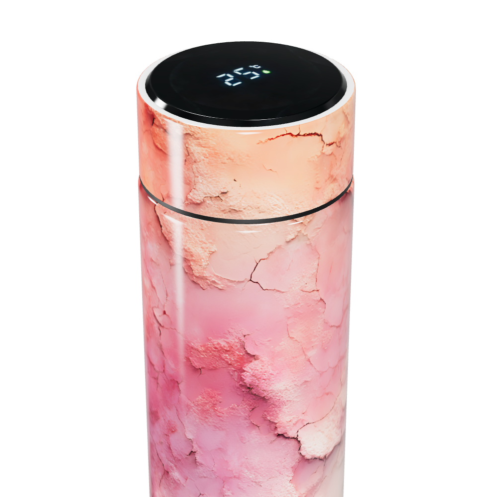 Garrafa Térmica Touch - Estampa Marmorizada Rosa
