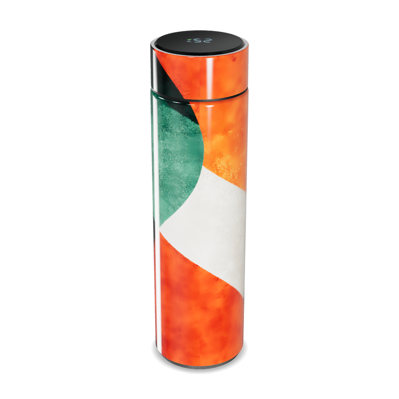 Garrafa Térmica Touch - Verde e Laranja Moderna