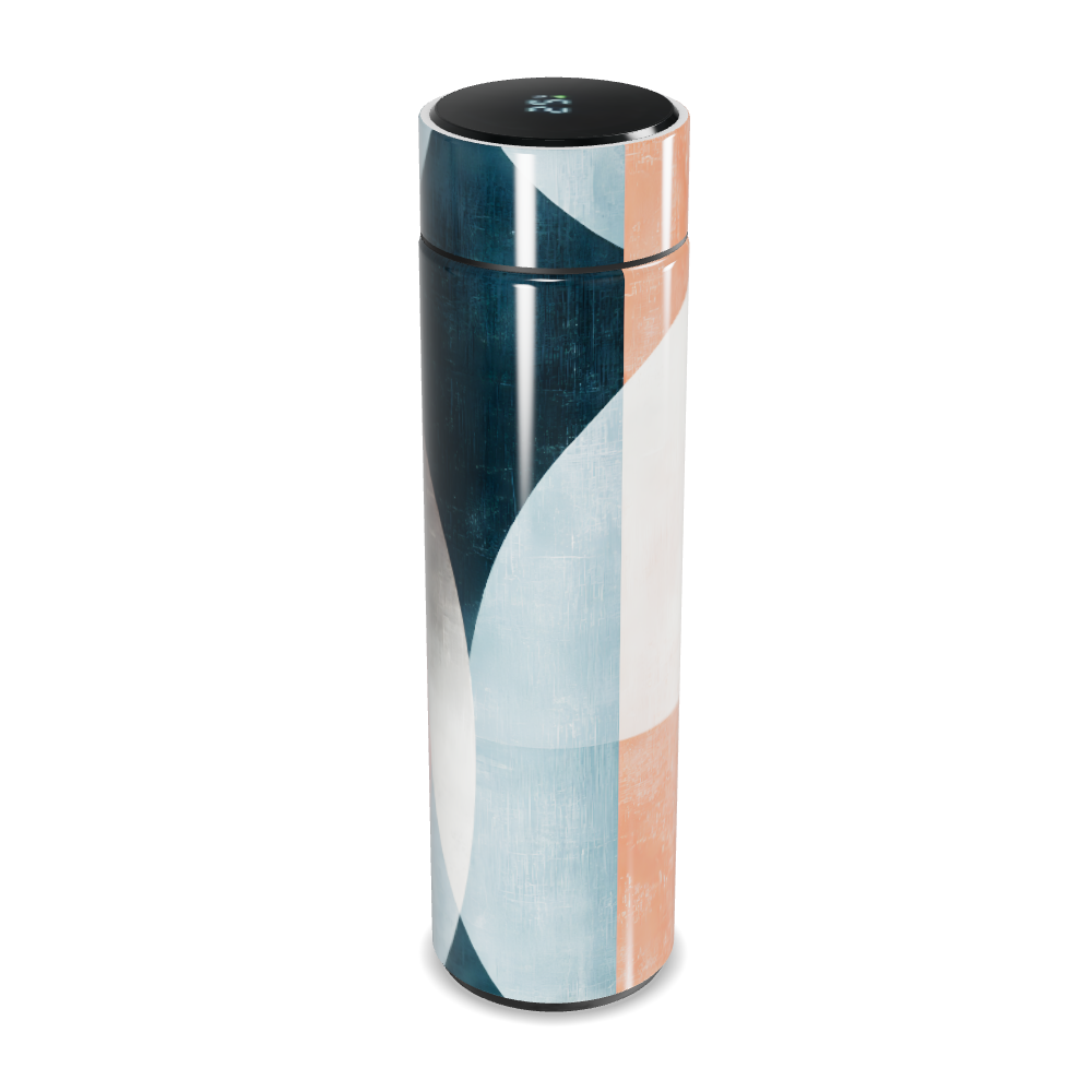 Garrafa Térmica Touch - Estampa Abstrata Salmão