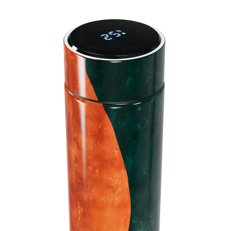 Garrafa Térmica Touch - Verde e Laranja Inox