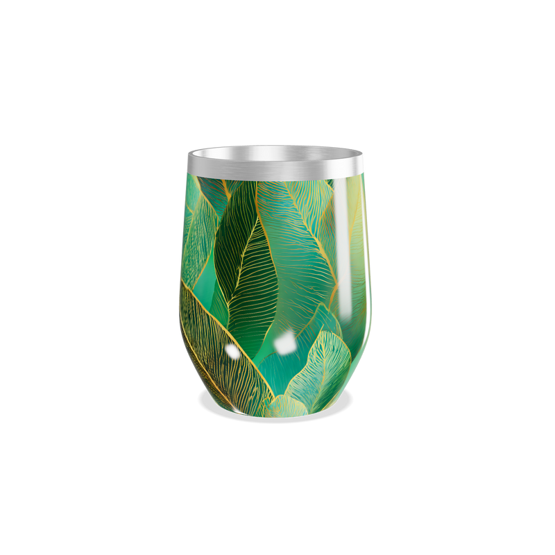 Copo Térmico Slim - Folhas Verde Inox