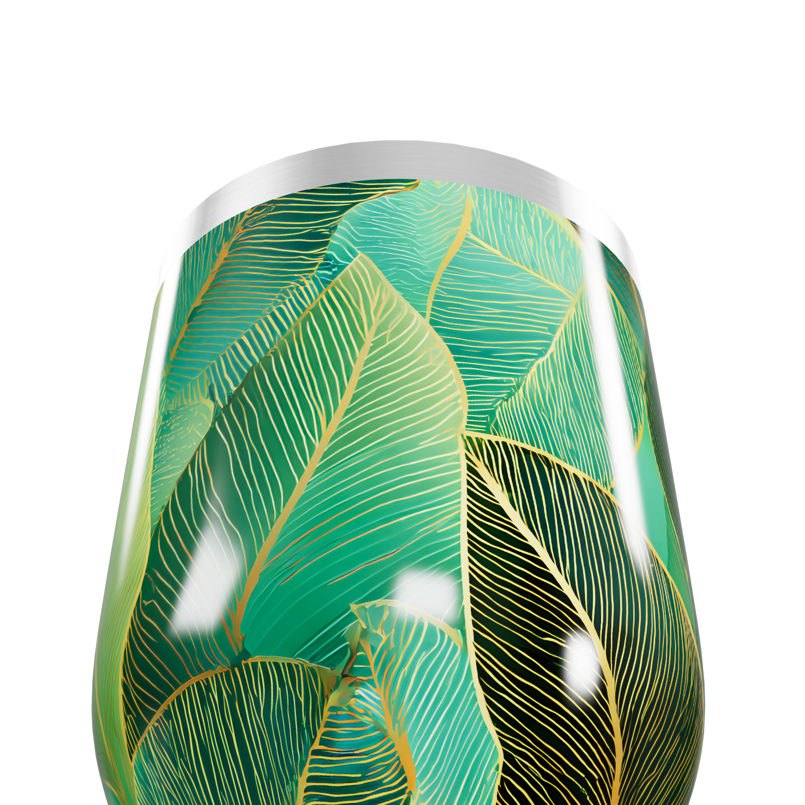 Copo Térmico Slim - Folhas Verde Inox