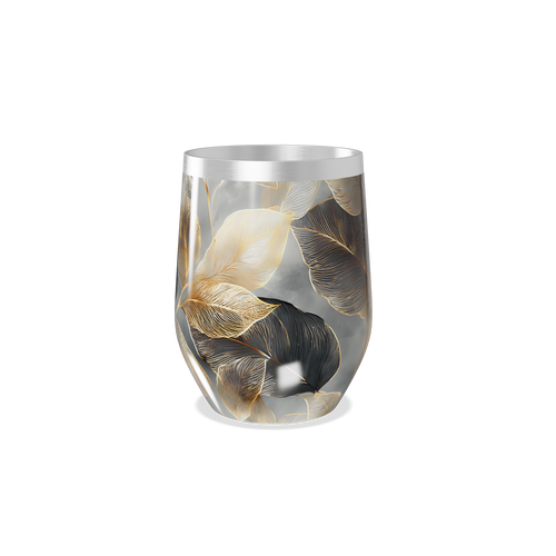 Copo Térmico Slim - Folhas Douradas Inox