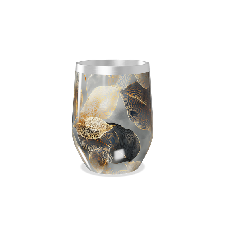 Copo Térmico Slim - Folhas Douradas Inox
