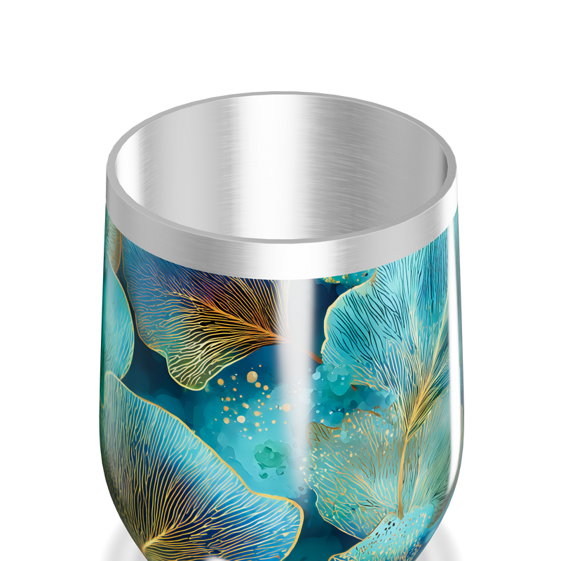 Copo Térmico Slim - Azul Floral Inox