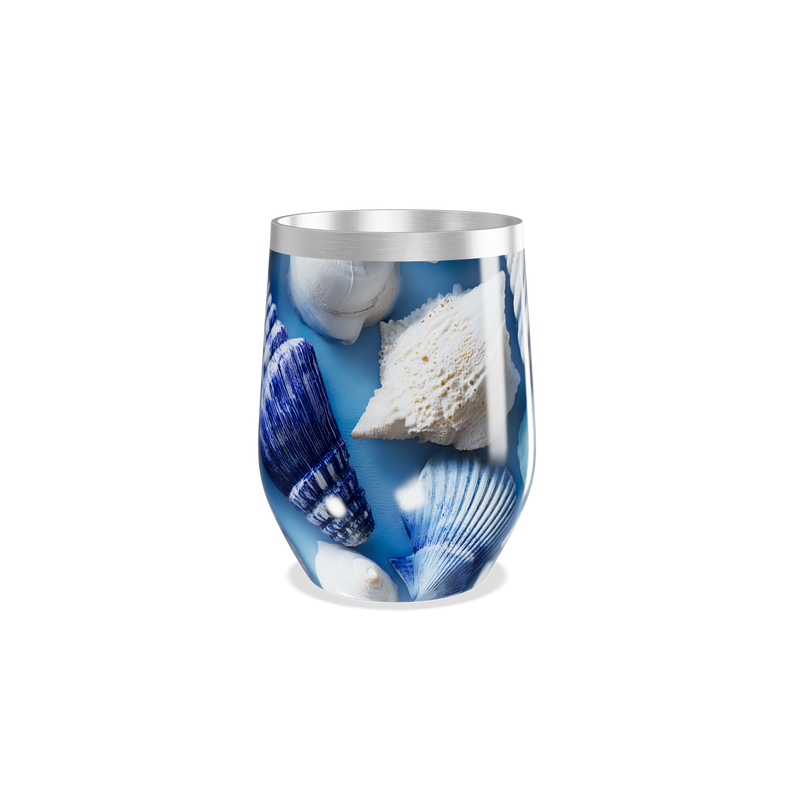 Copo Térmico Slim - Estampa Conchas Azul