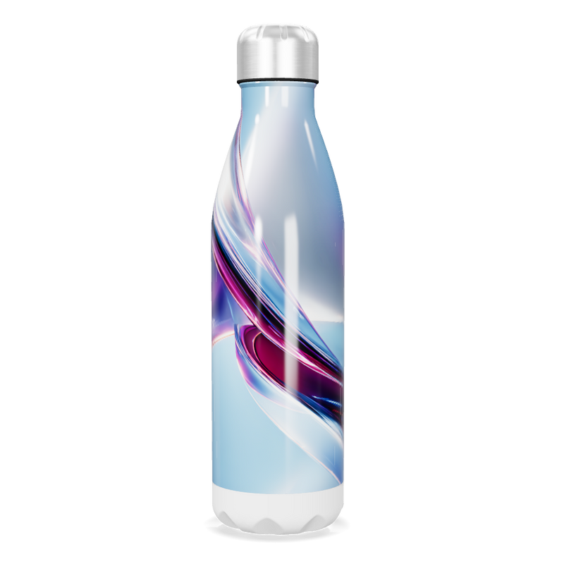 Garrafa Inox - Azul com Design Abstrato