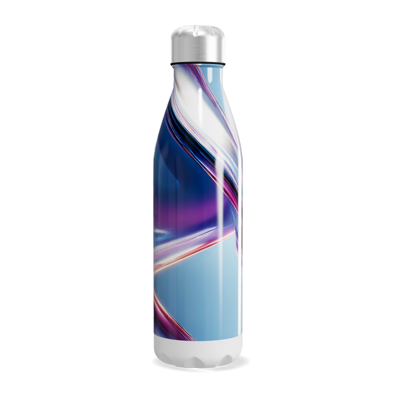 Garrafa Inox - Azul com Design Abstrato