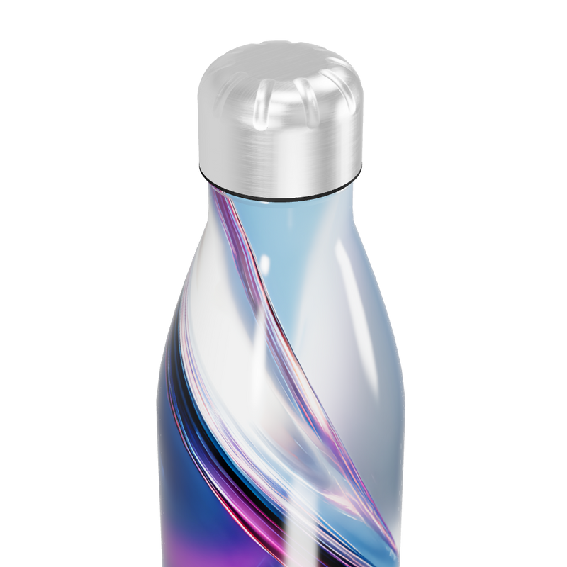 Garrafa Inox - Azul com Design Abstrato