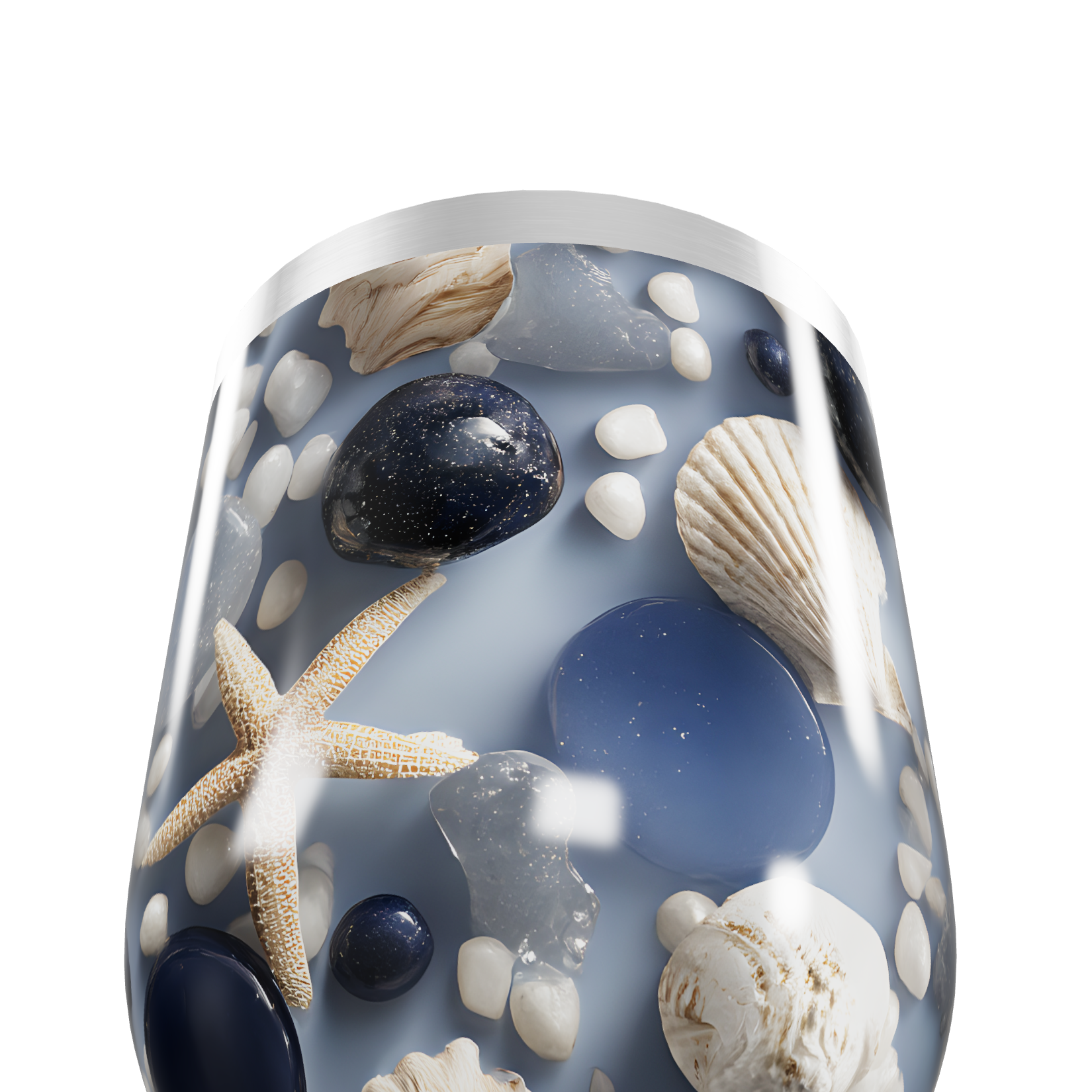 Copo Térmico Slim - Marinho conchas e estrelas