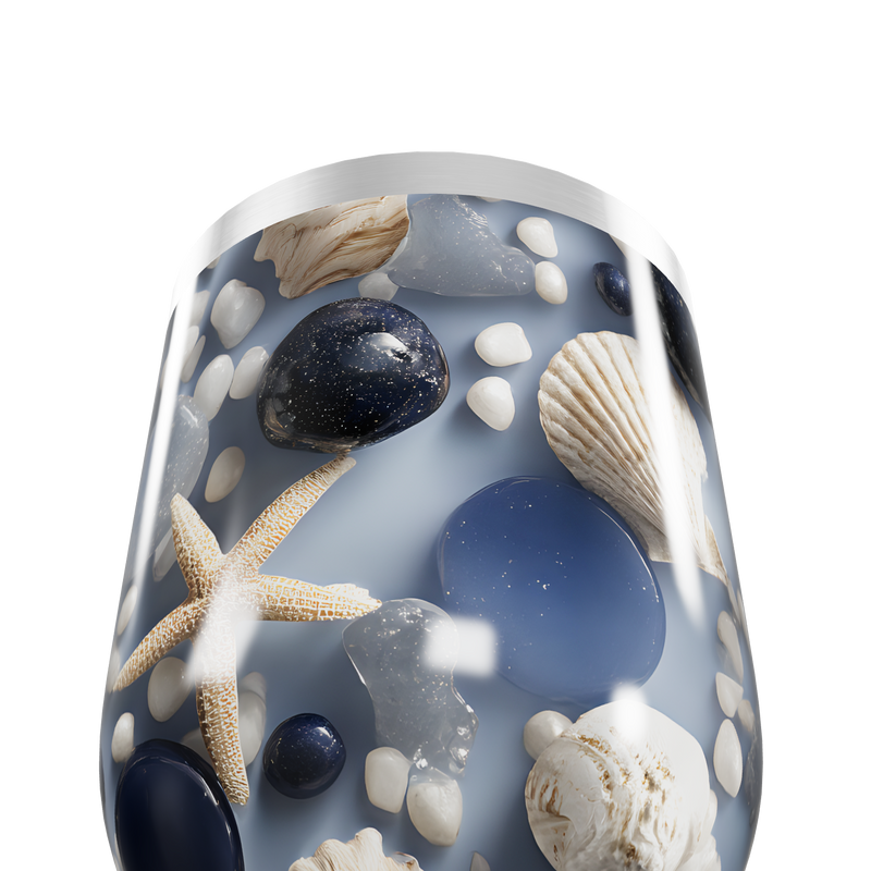 Copo Térmico Slim - Marinho conchas e estrelas