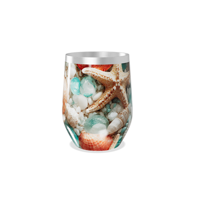 Copo Térmico Slim - Estampa Praia Conchas