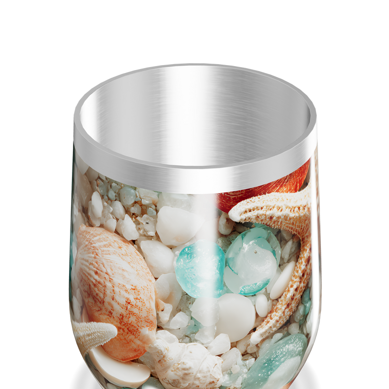 Copo Térmico Slim - Estampa Praia Conchas