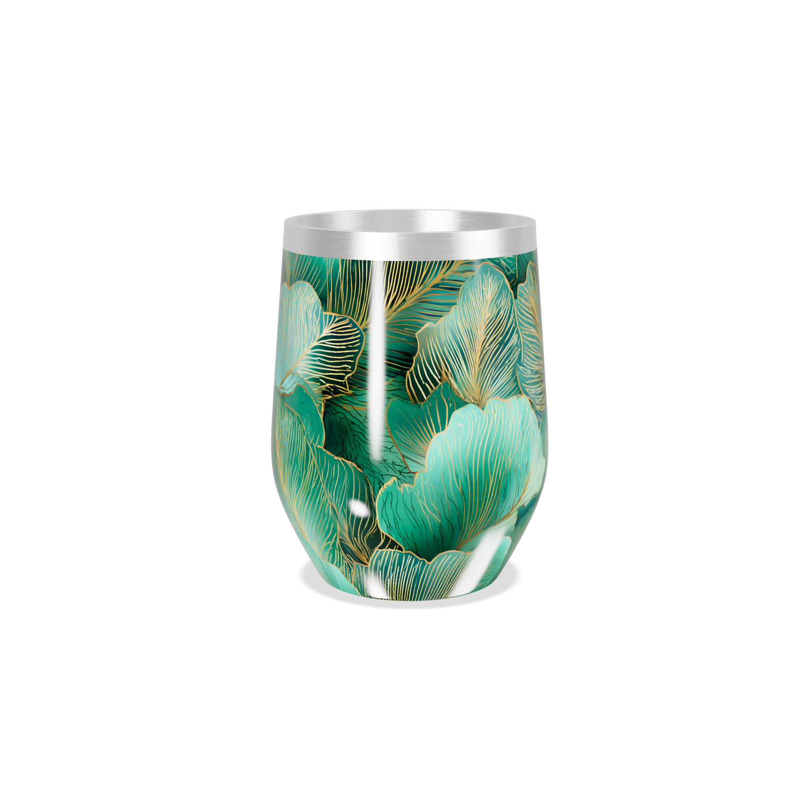 Copo Térmico Slim - Folhagem Verde Inox