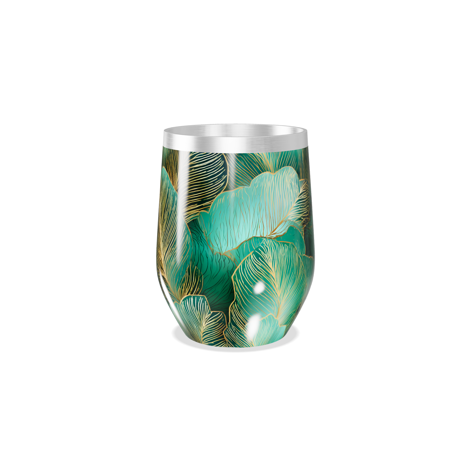 Copo Térmico Slim - Folhagem Verde Inox