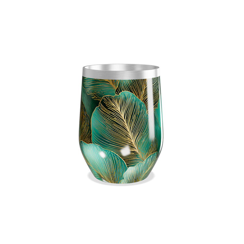 Copo Térmico Slim - Folhagem Verde Inox