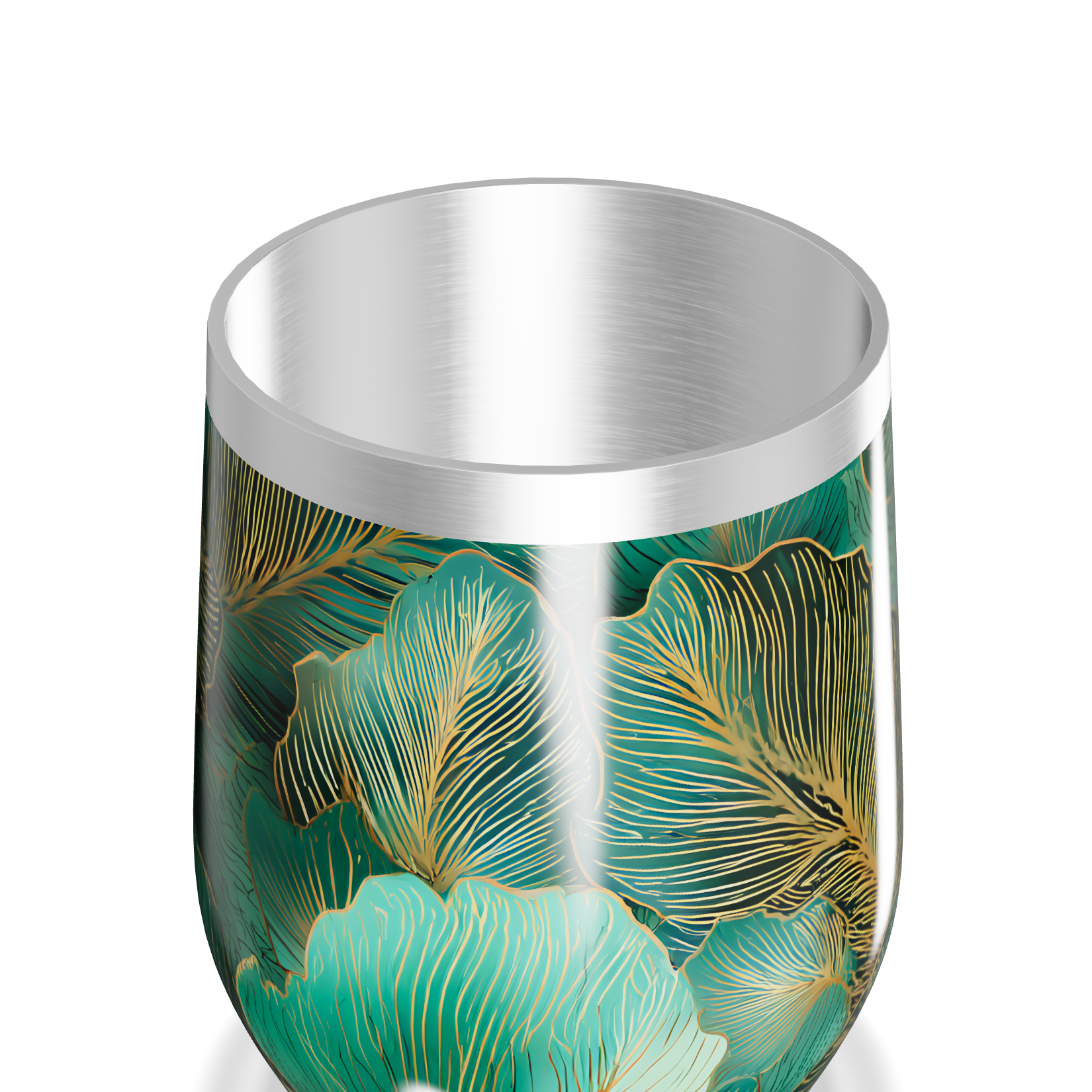 Copo Térmico Slim - Folhagem Verde Inox