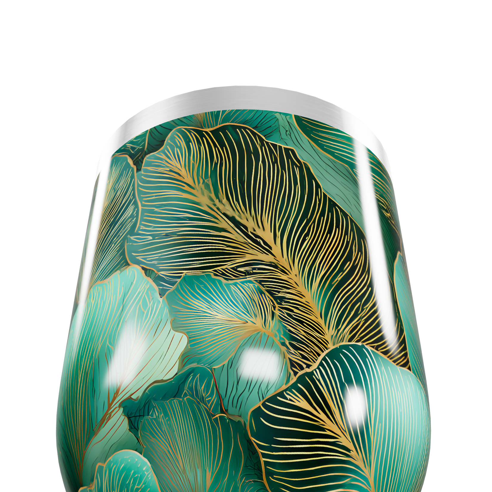 Copo Térmico Slim - Folhagem Verde Inox