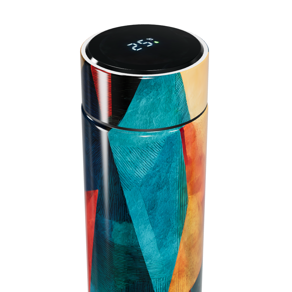 Garrafa Térmica Touch - Estampa Colorida Abstrata