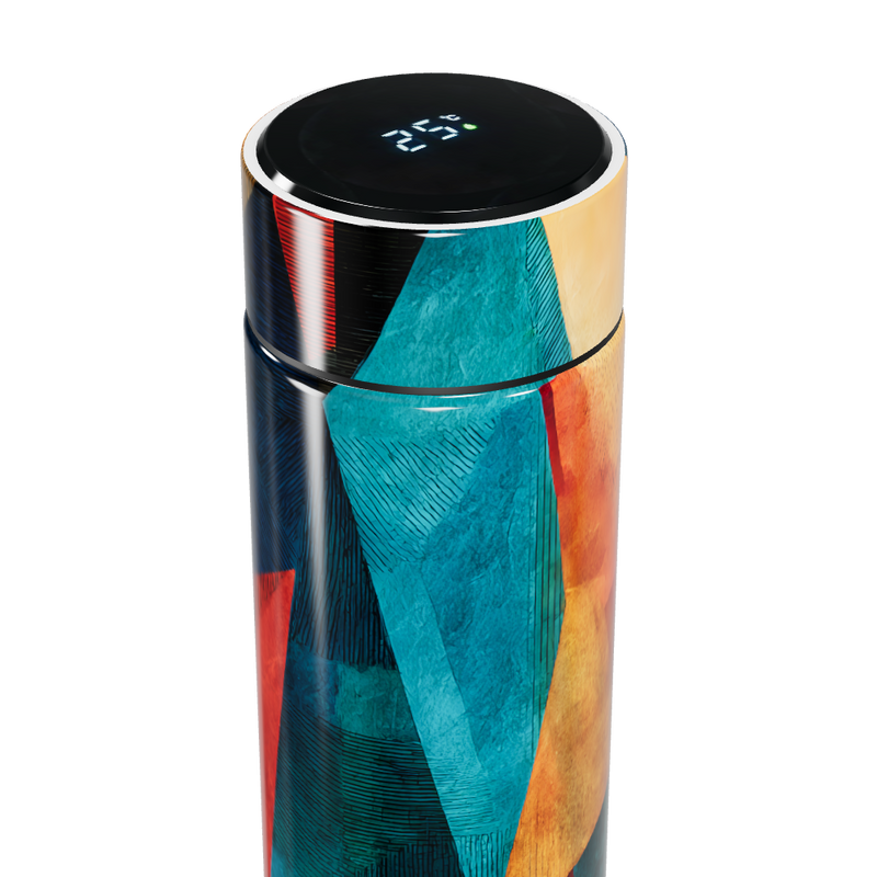 Garrafa Térmica Touch - Estampa Colorida Abstrata