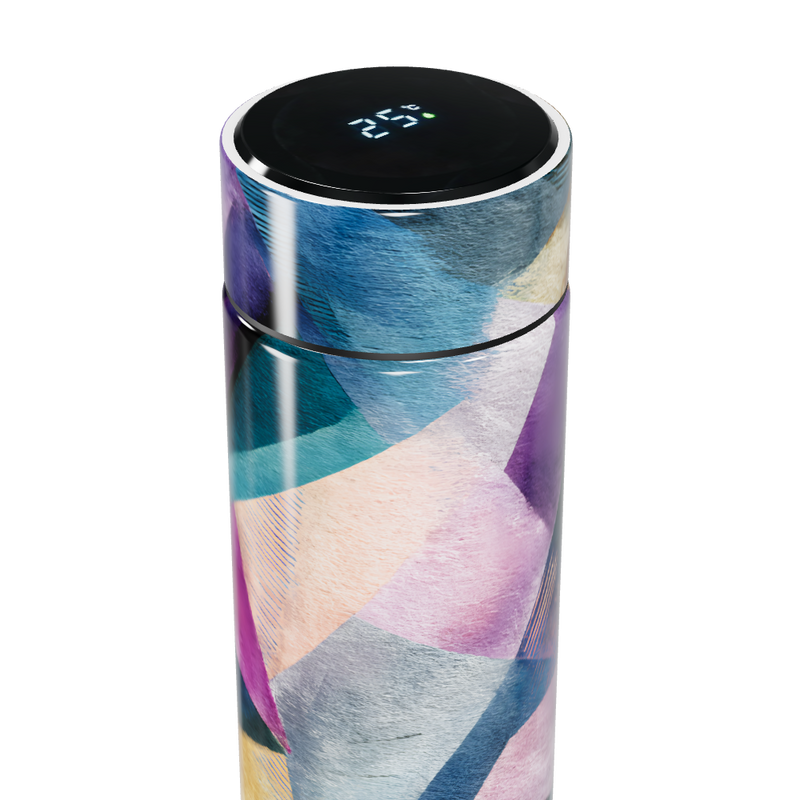 Garrafa Térmica Touch - Estampa Abstrata Colorida