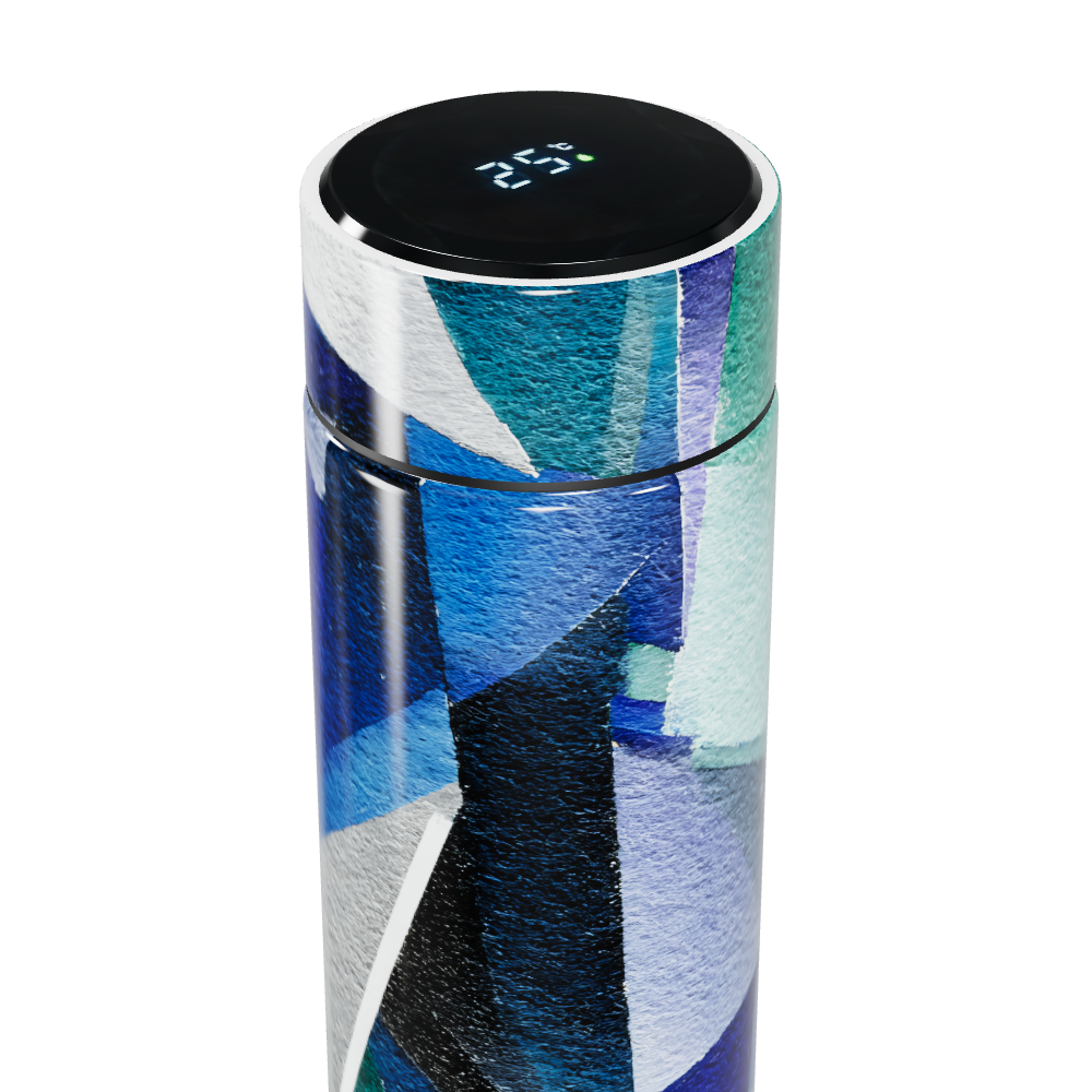 Garrafa Térmica Touch - Estampa Azul Abstrata