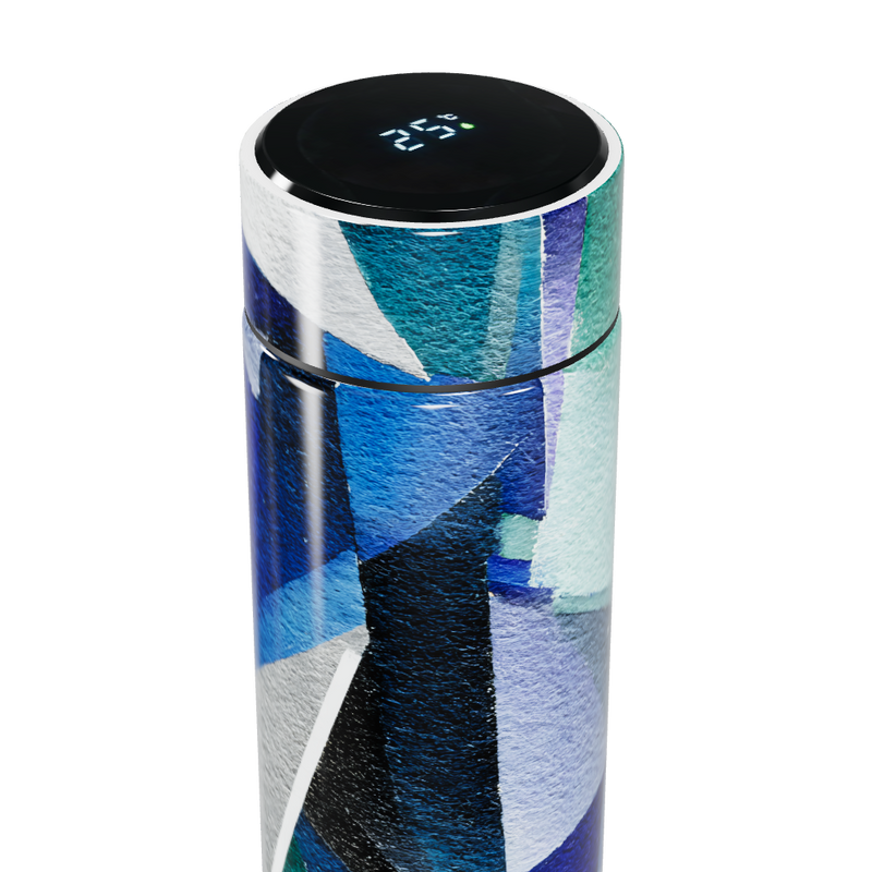 Garrafa Térmica Touch - Estampa Azul Abstrata