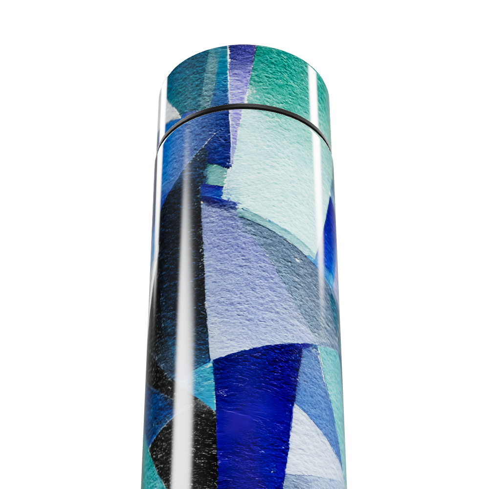 Garrafa Térmica Touch - Estampa Azul Abstrata