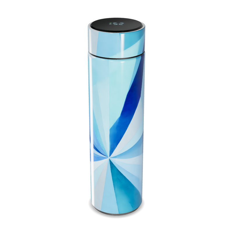 Garrafa Térmica Touch - Azul com Estampa Geométrica