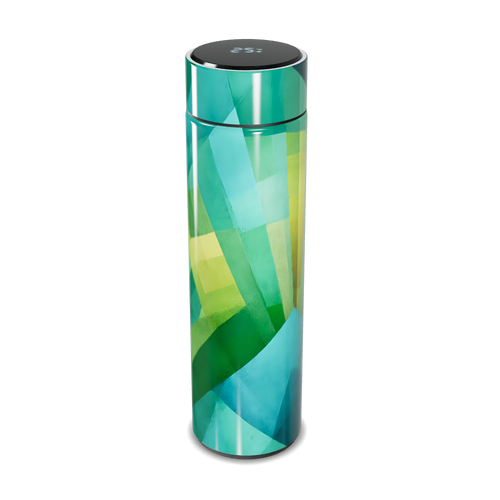 Garrafa Térmica Touch - Verde com Estampa Geométrica