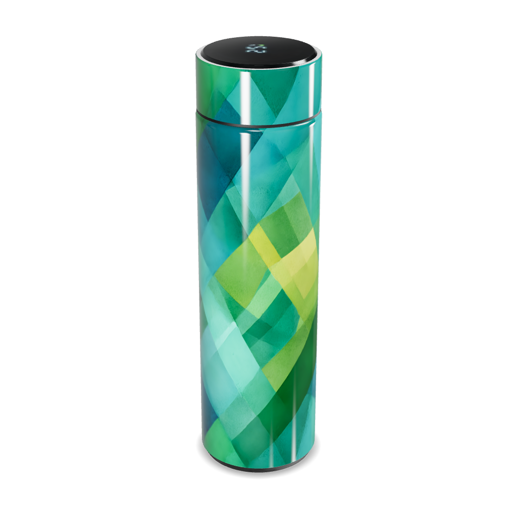 Garrafa Térmica Touch - Verde com Estampa Geométrica