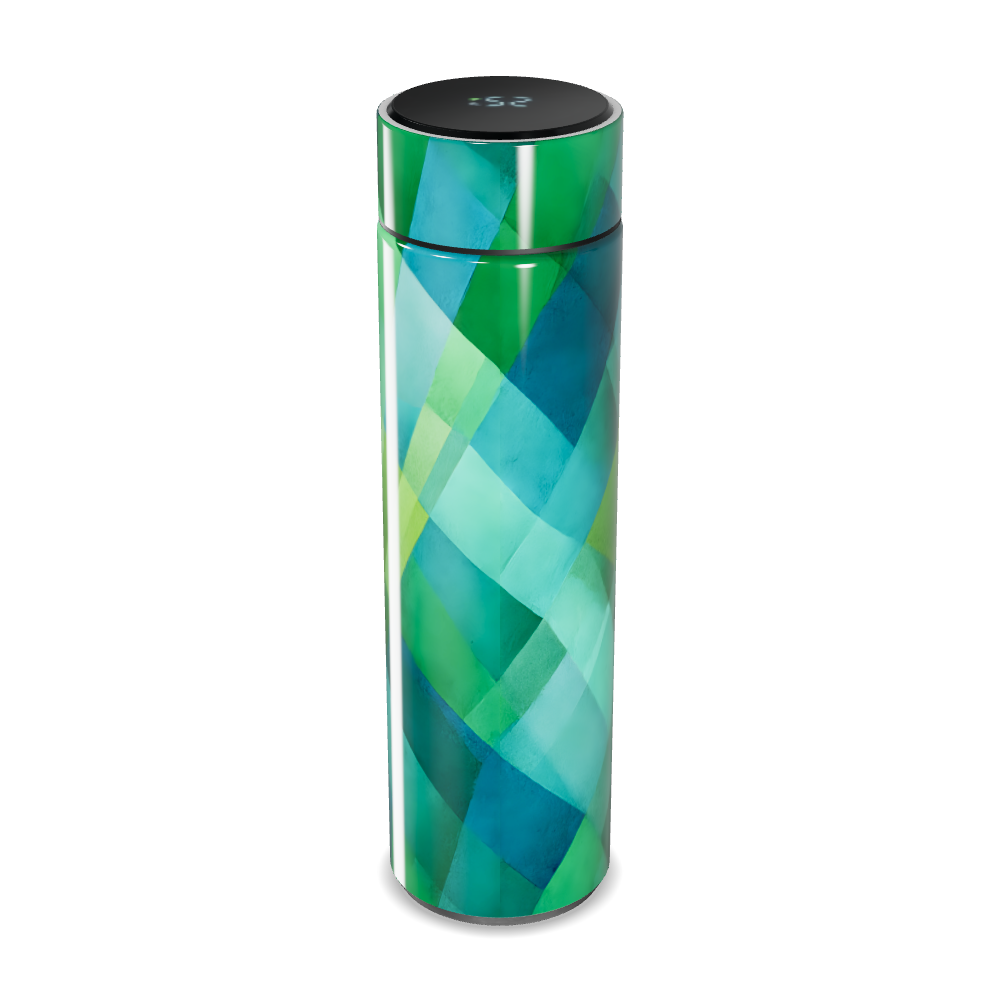 Garrafa Térmica Touch - Verde com Estampa Geométrica