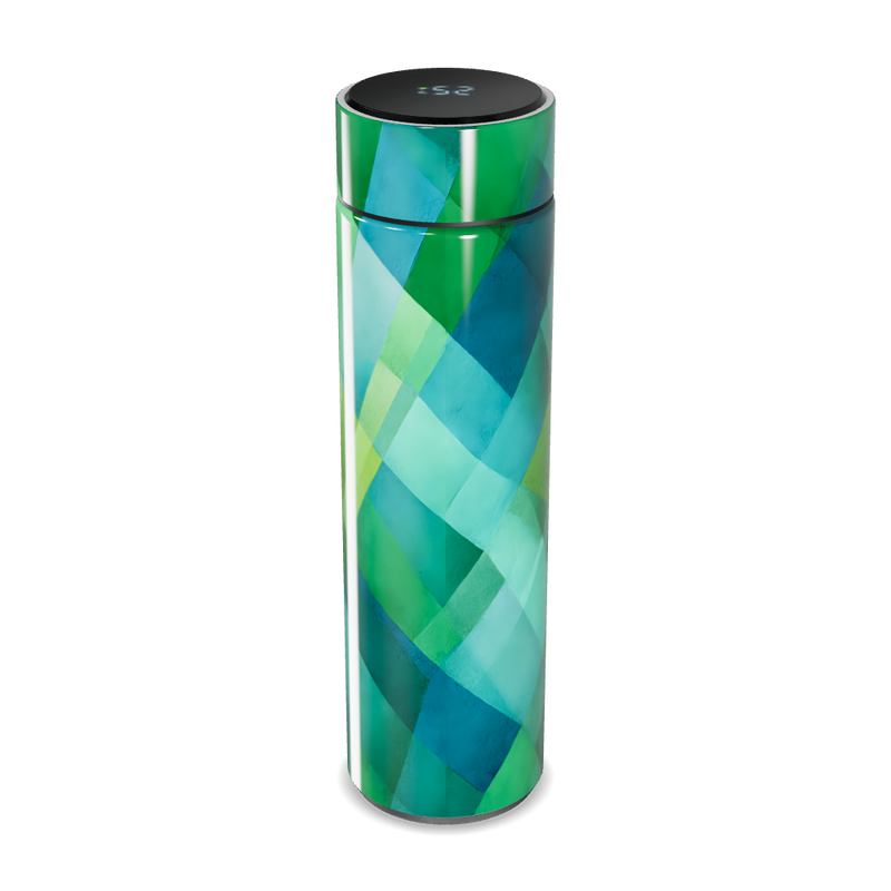 Garrafa Térmica Touch - Verde com Estampa Geométrica