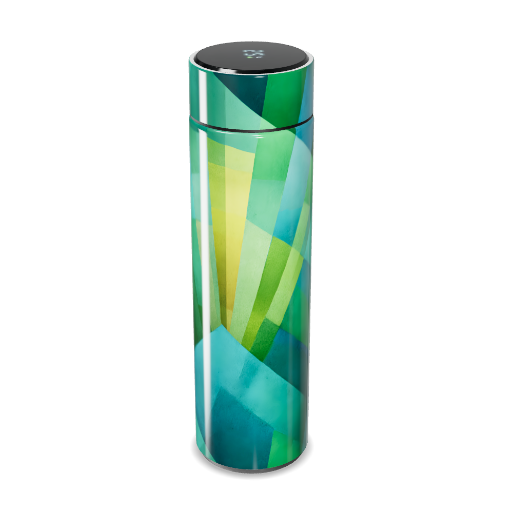 Garrafa Térmica Touch - Verde com Estampa Geométrica