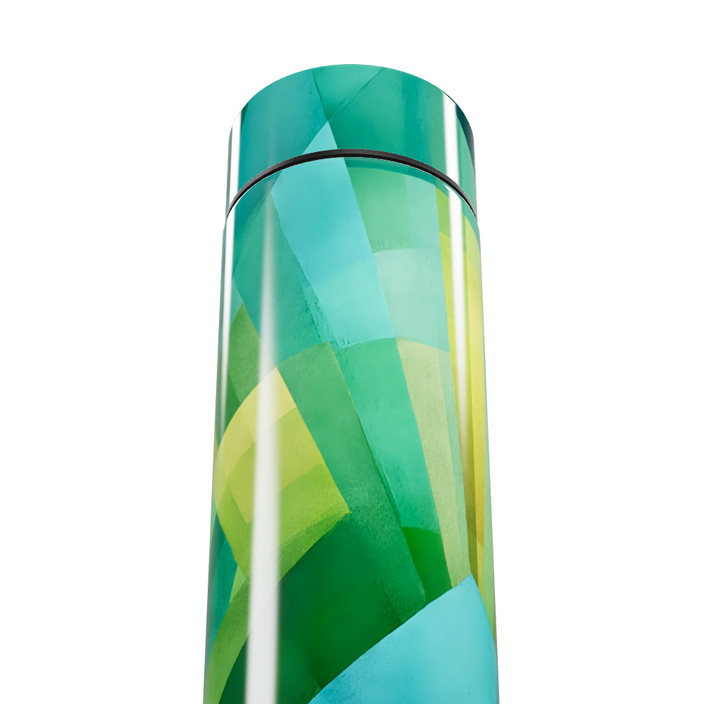 Garrafa Térmica Touch - Verde com Estampa Geométrica